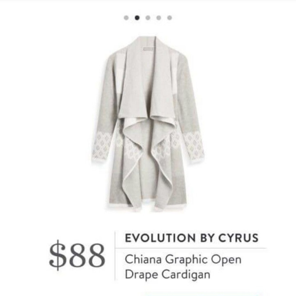 Evolution by Cyrus Chiana Graphic Open Drape Cardigan - Light Gray